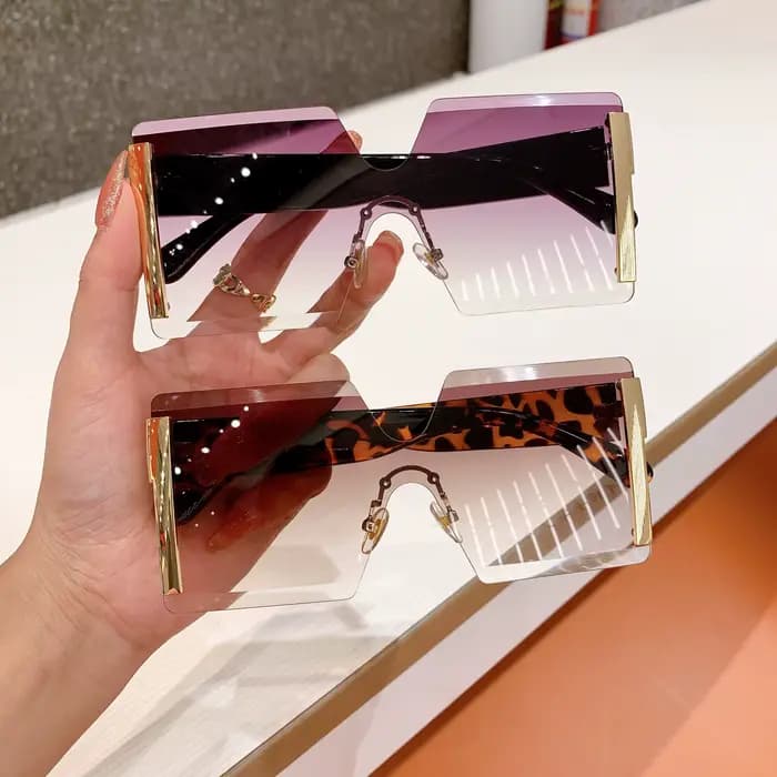 Lunettes de soleil surdimensionnées sans bords pour femmes