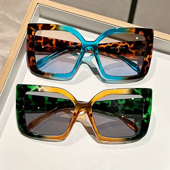 Lunettes carrées surdimensionnées à la mode