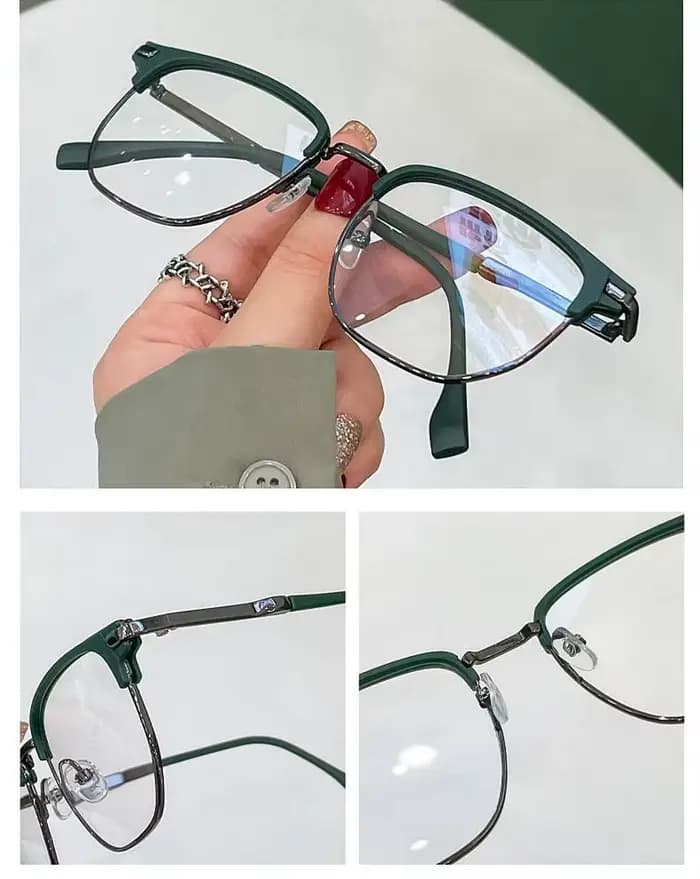 YOOSKE Retro Square Glasses Transparent Frame Eyewear Anti-blue Light Flat
