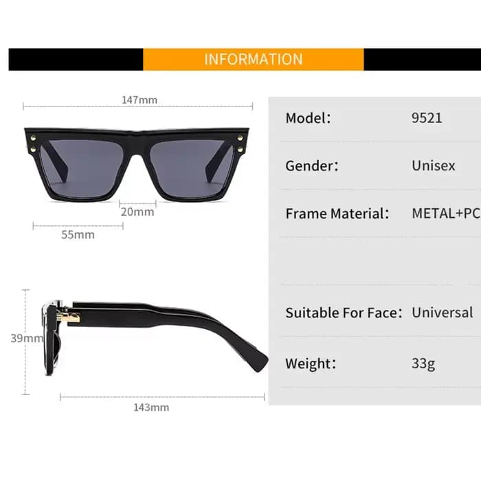 Lunettes de vue carrées surdimensionnées tendance