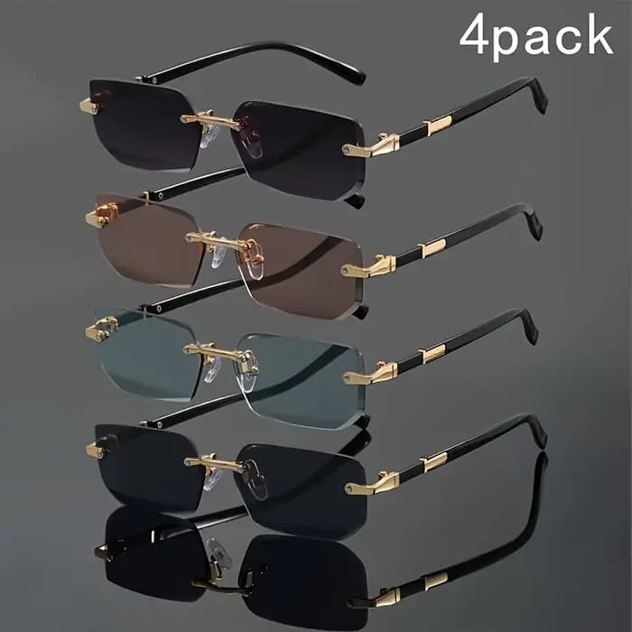 4 paires de lunettes de mode compactes et élégantes sans monture
