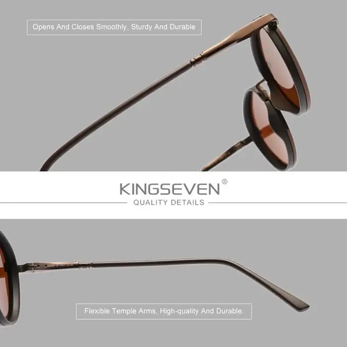 KINGSEVEN – lunettes de soleil à monture ronde décontractée pour hommes et femmes