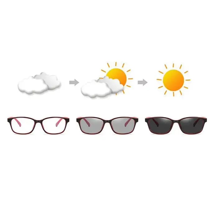 Mode plastique noir gris cadre carré myope lunettes soleil photochromique