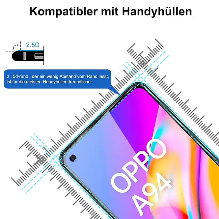 Pour OPPO A94 5G 4G Film de protection d'écran en verre trempé