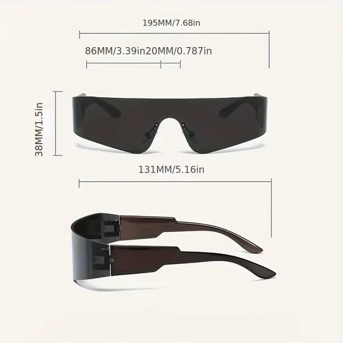 Lunettes de sport punk à la mode avec un style technique et épicé