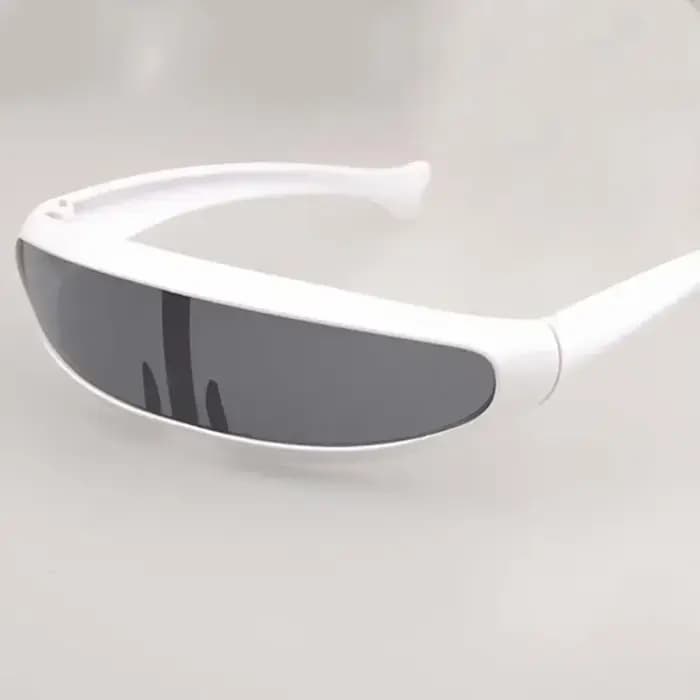 Lunettes de soleil futuristes à visière cyclope étroite pour hommes