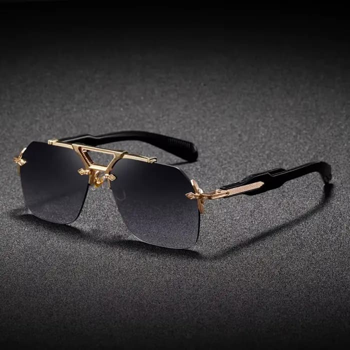 Marque de luxe classique carré sans monture lunettes de soleil hommes femmes rétro Vintage Punk