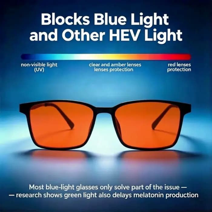 1 paire de lunettes anti-lumière bleue 99% orange pour le sommeil - Anti-fatigue - Adaptées aux écrans | Jeu