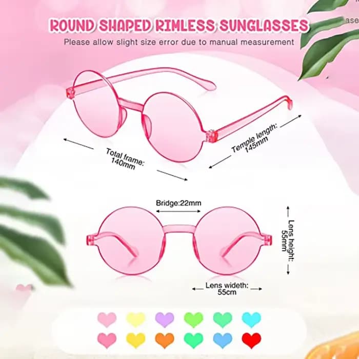 ChimOcean-Lunettes de soleil circulaires colorées pour les fêtes de bonbons