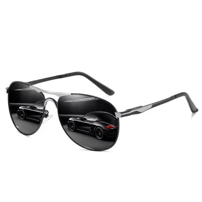 Lunettes de soleil de pilote surdimensionnées en métal de luxe pour hommes et femmes