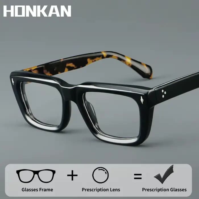 Lunettes en acétate à monture épaisse pour hommes