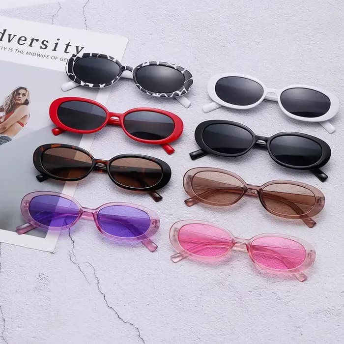 Lunettes de soleil ovales rétro roses pour femmes