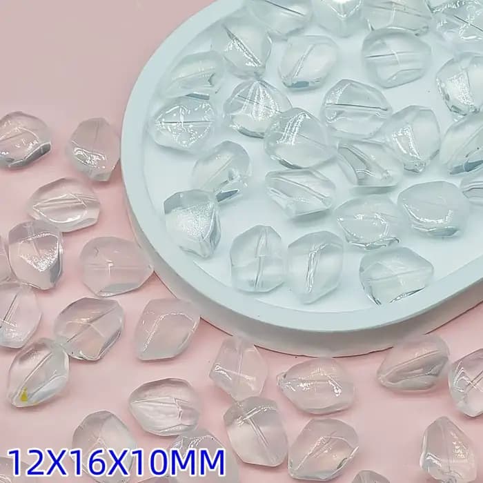 Perles en verre irrégulières en forme de pierre, perles d'espacement, bricolage, bracelet de direction, accessoires de collier, 12x16mm, 10 pièces