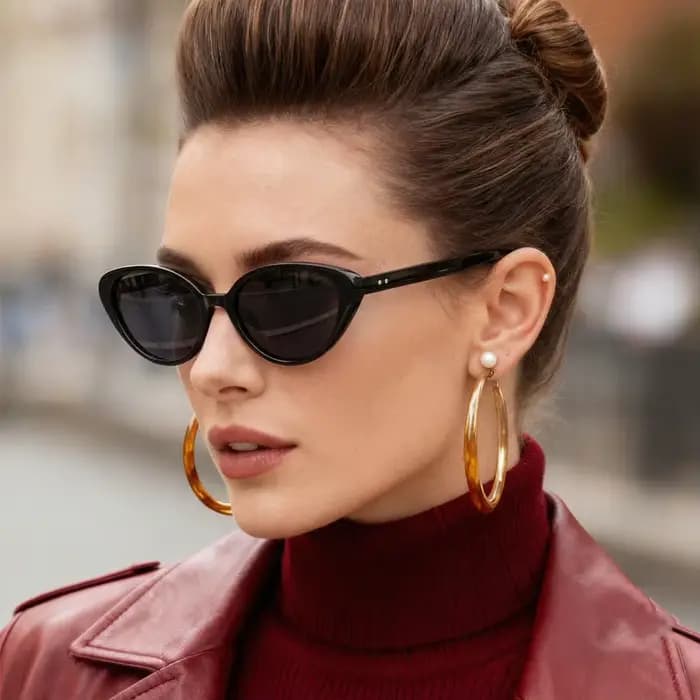 Lunettes de soleil œil de chat marron tendance pour femme