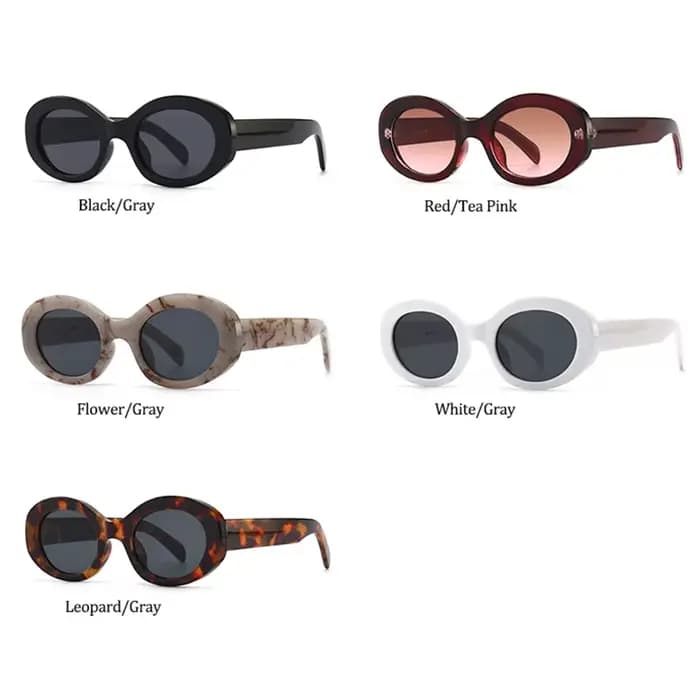 Lunettes de soleil ovales classiques de marque