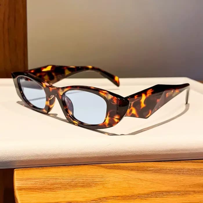 Lunettes ovales rétro à jambes larges pour femmes, 1 pièce, personnalité tendance, Cool, Style de rue, cadeau de vacances, fête quotidienne, Gathe