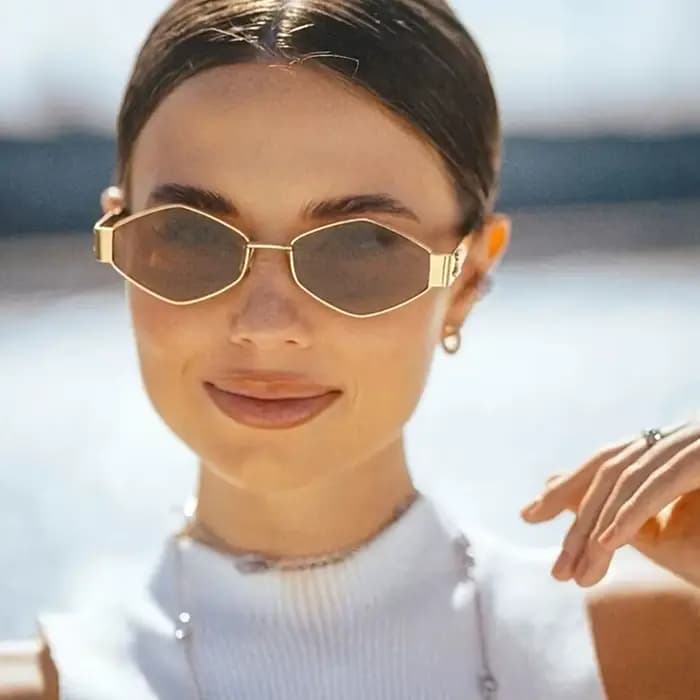 Lunettes de soleil hexagonales à la mode pour femmes