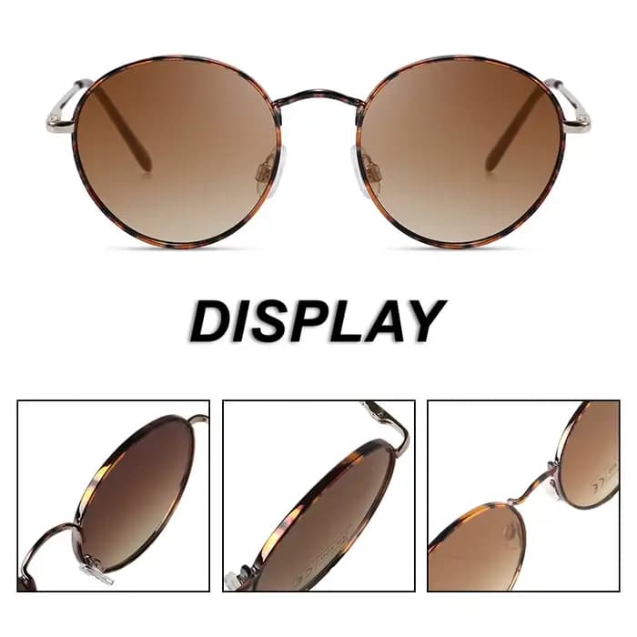 Lunettes de soleil rondes en métal pour femmes