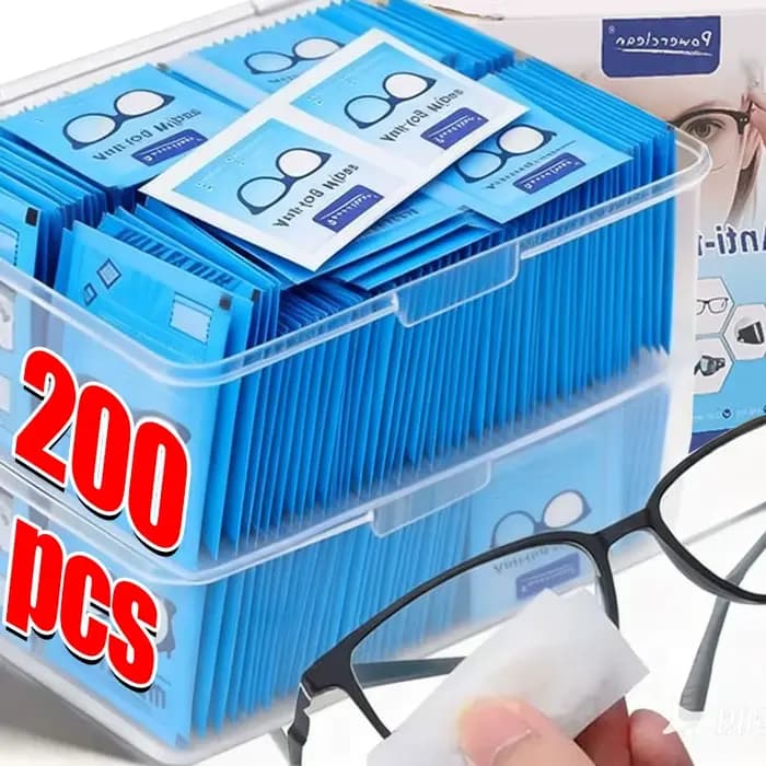 100-200 lingettes jetables pour lunettes - Chiffons de nettoyage pour verres et écrans