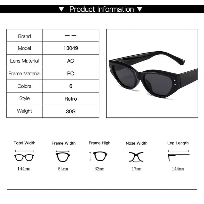Lunettes de soleil œil de chat rétro pour femmes et hommes