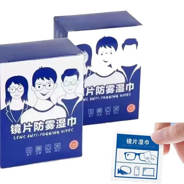 100 lingettes nettoyantes pour lunettes