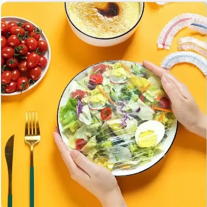 Couvercles alimentaires élastiques pour cuisine, 100 pièces, Film Transparent, couvercles de bol en plastique jetables, stockage de fruits, enveloppes d'étanchéité de fraîcheur