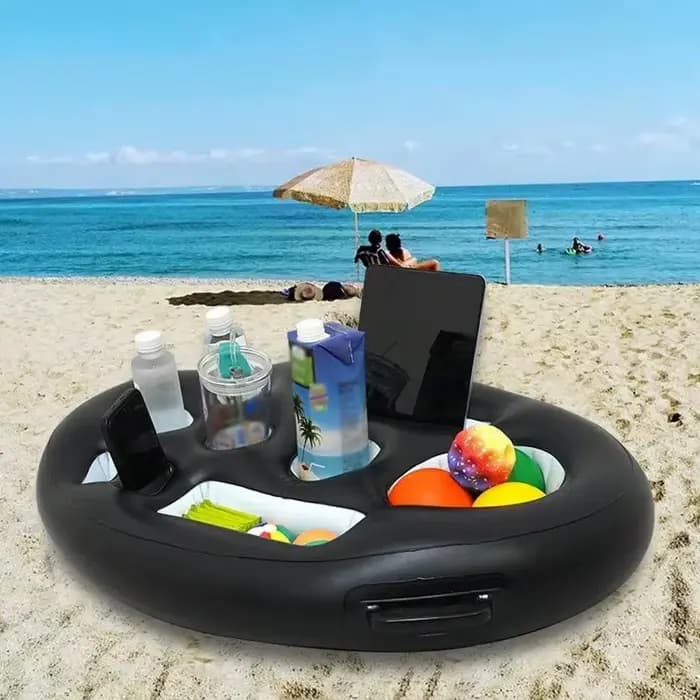 Support de Boissons Gonflable pour Piscine et Plage – Seau Flottant, Porte-Gobelets, Table Réfrigérante, Plateau à Bière, Accessoires de Natation