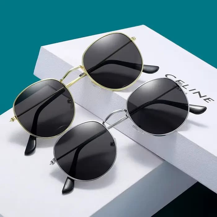 Lunettes de soleil rondes hommes Vintage