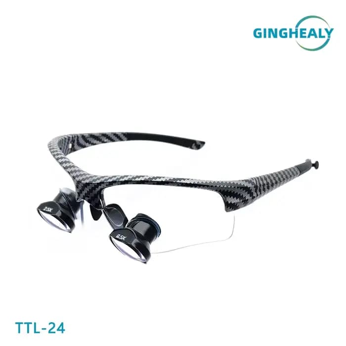 Loupes Galiléennes Ginghealy 24 TTL 2.5X/3.0X/3.5X IPD Personnalisables pour Usage Dentaire et Chirurgical