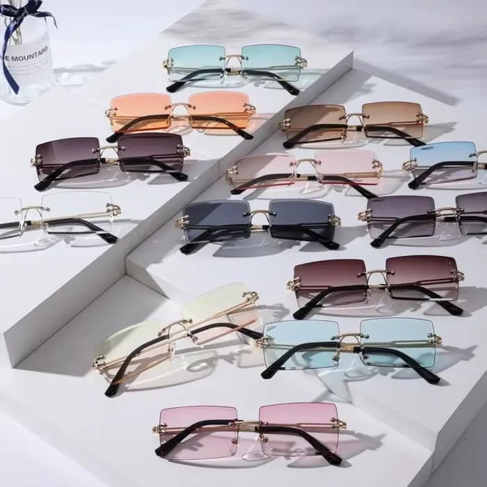 Lunettes de soleil tendance sans monture pour hommes et femmes