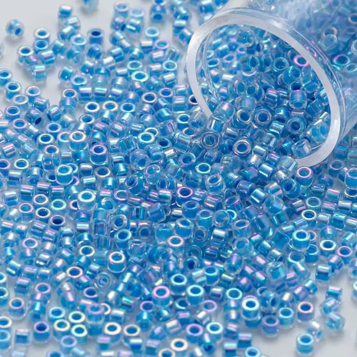 Perles de verre de 2mm, couleurs teintes à l'intérieur, avec AB blanc crème, 1200 pièces/Tube, accessoires pour vêtements, cadeaux de couture faits à la main