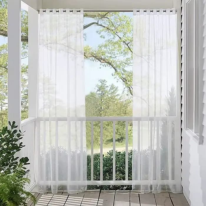Rideau d'extérieur imperméable, voile de jardin transparent, protection UV, voile blanc, écran de protection pour fenêtre, rideaux d'ombrage pour la confidentialité, décoration