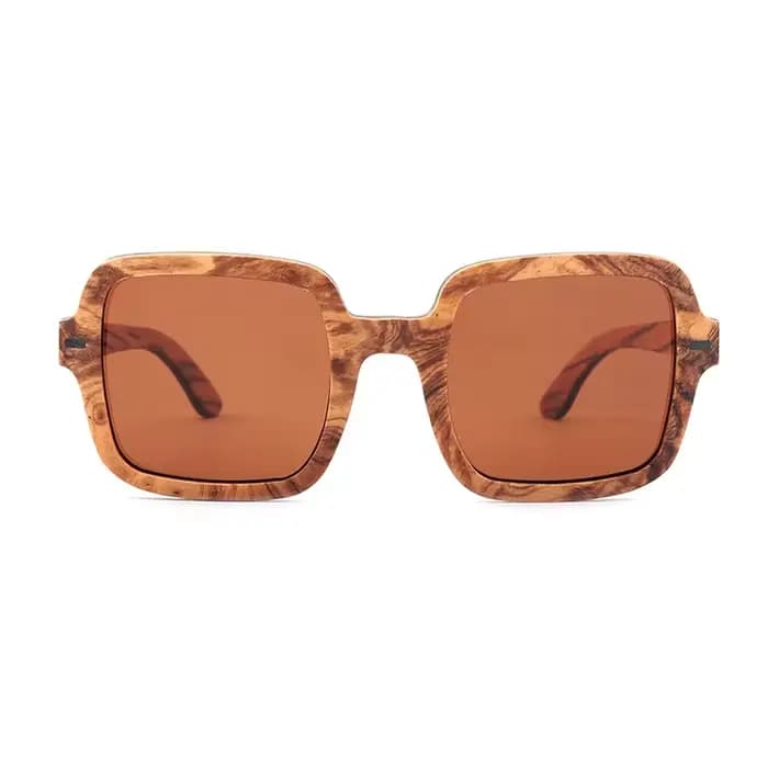 Lunettes de soleil polarisées en bois de burl léger pour hommes et femmes