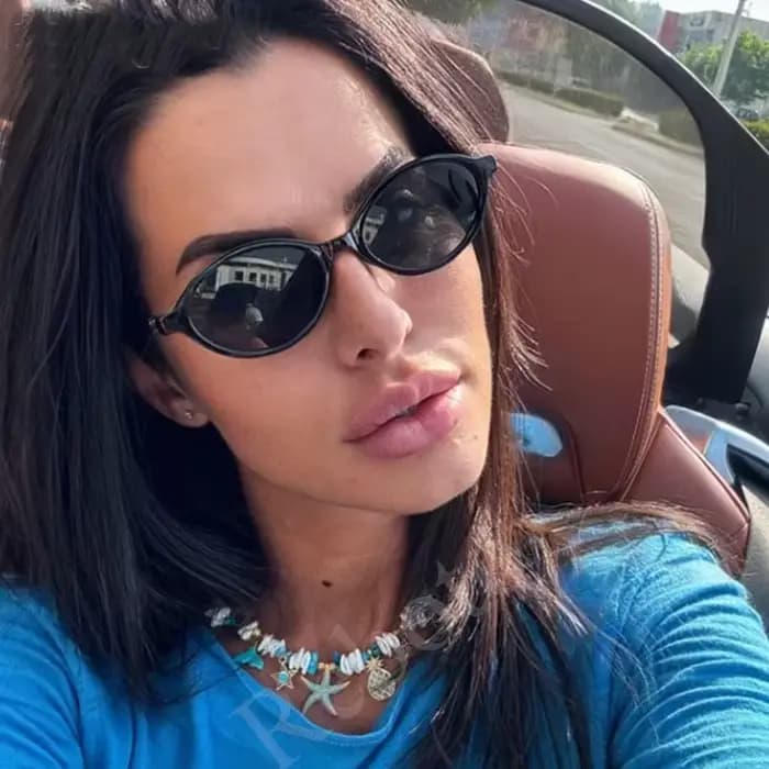 Mignon petit cadre ovale femmes lunettes de soleil Sexy léopard rétro luxe