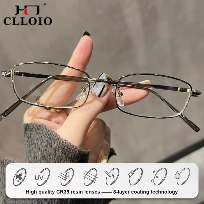 CLLOIO luxe femmes Rectangle myopie Prescription lunettes optiques haute qualité Anti lumière bleue photochromique