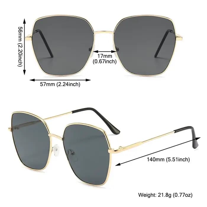 Lunettes de soleil carrées vintage pour hommes et femmes