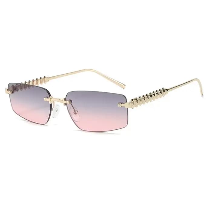 Marque sans monture carré lunettes de soleil femmes 2025 Sexy à la mode