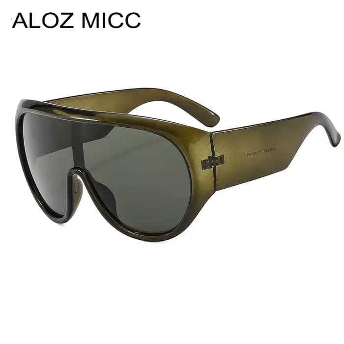 Lunettes de soleil pilote surdimensionnées de luxe unisexe rétro marron nuances UV400 Style Punk conception une pièce pour hommes et femmes