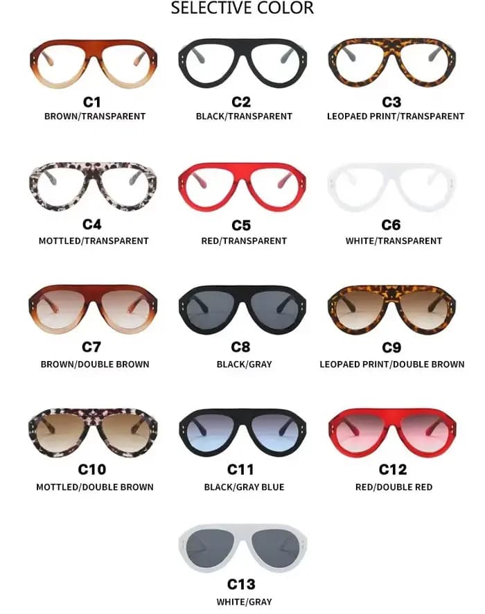 Lunettes de soleil vintage surdimensionnées pour femmes et hommes