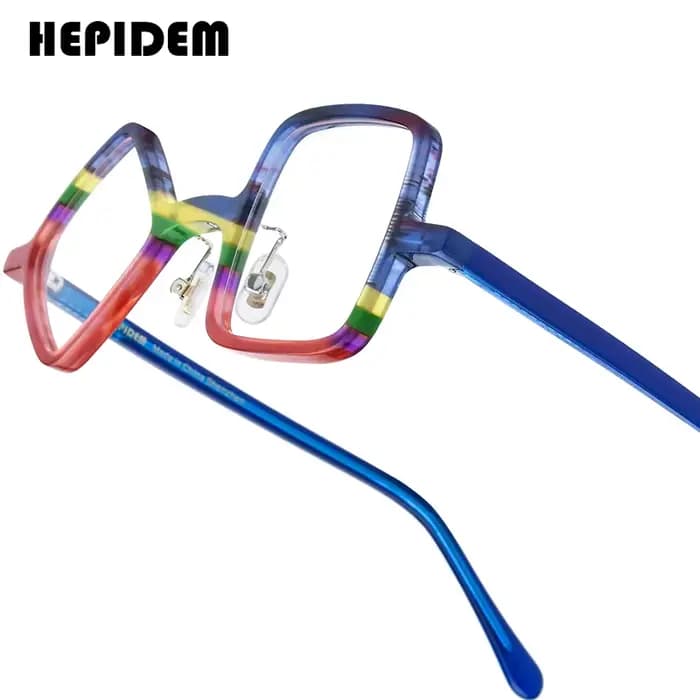 HEPIDEM acétate lunettes hommes 2025 nouveau rétro rond carré rhomboïde