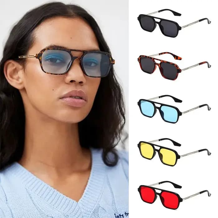 Lunettes de soleil carrées vintage rétro pour femmes et hommes