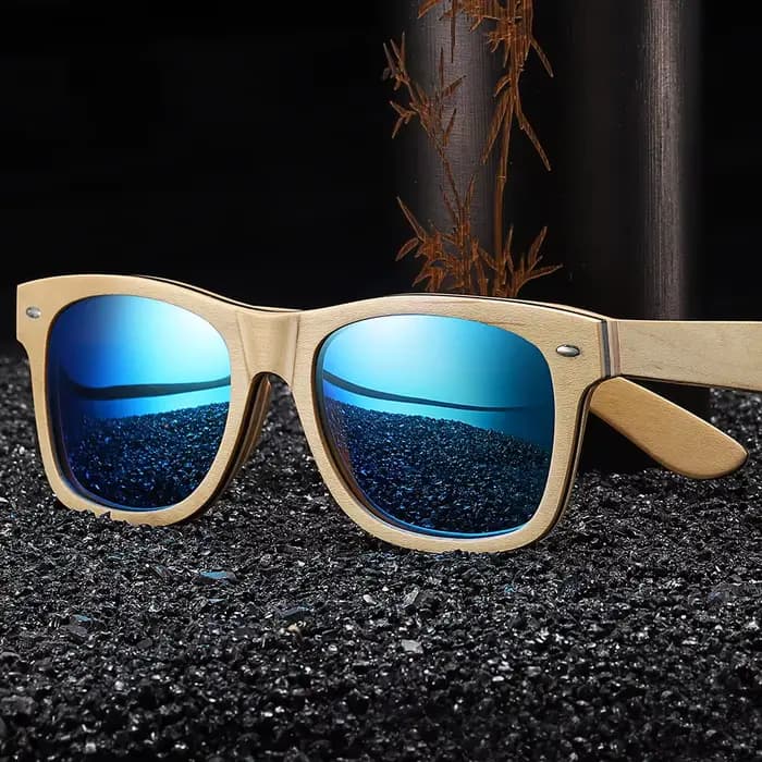 GM fait à la main rétro naturel Skateboard lunettes de soleil en bois hommes femmes miroir polarisé UV400