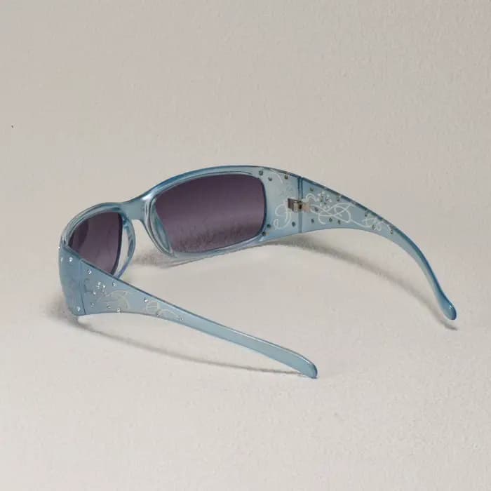 Lunettes de soleil à monture carrée incrustée de diamants