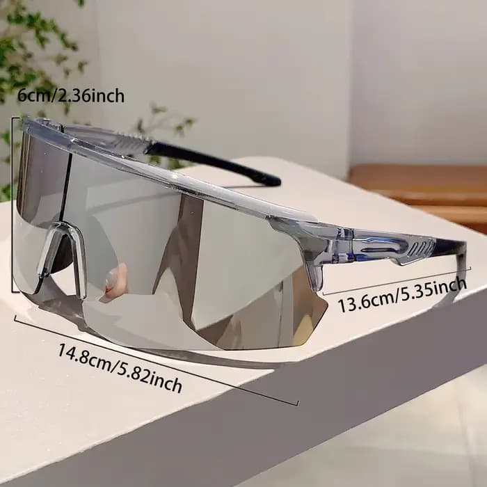 Lunettes de soleil de sport semi-sans bords, nouvelles lunettes de protection rondes enveloppées surdimensionnées pour l'extérieur, miroir tendance pour femmes, nuances de cyclisme