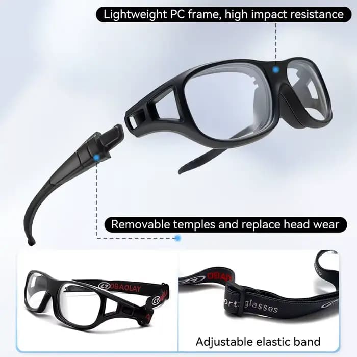 Obaolay 2025 dernières lunettes de sport à double usage cadre PC antidéflagrant professionnel polarisé pour le basket-ball