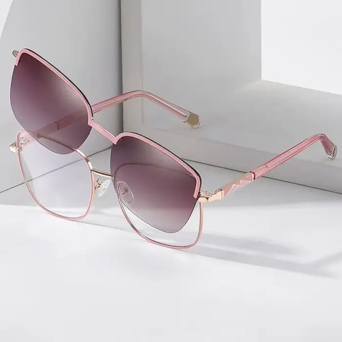 Nouvelles lunettes de soleil polarisées œil de chat en métal pour femmes