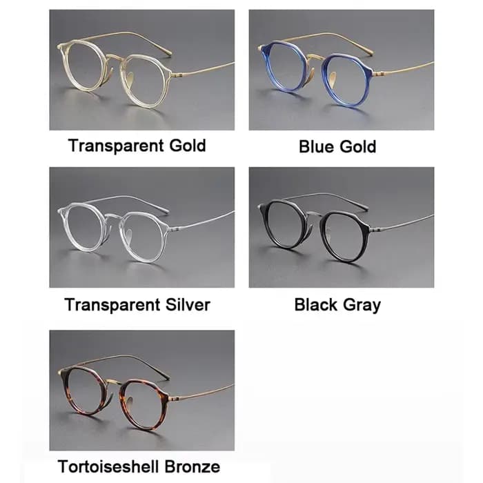 Marque japonaise réplication acétate titane lunettes cadre rétro luxe rond