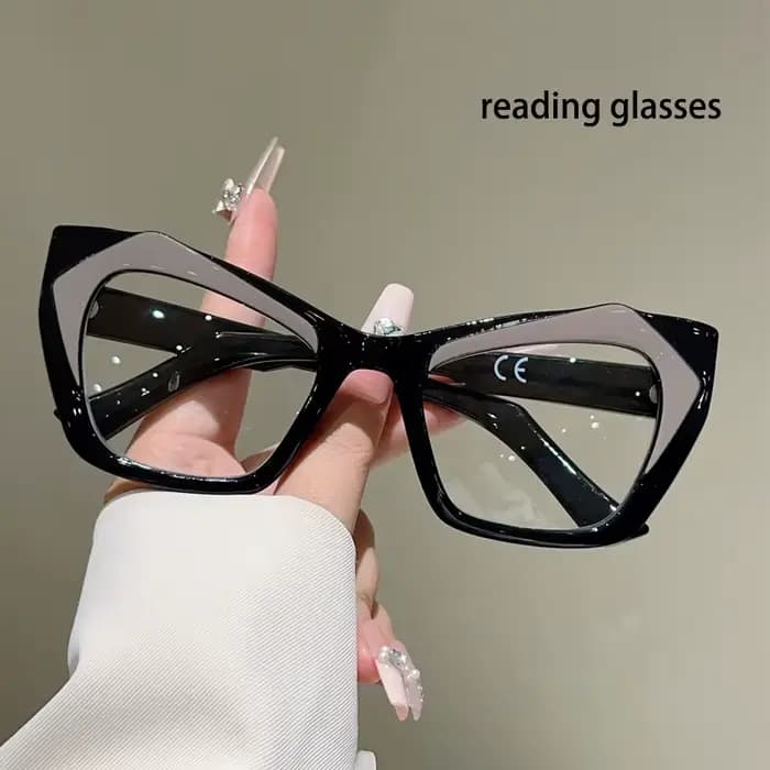 KAMMPT lunettes de lecture surdimensionnées femmes mode Patchwork jante lumière bleue bloquant les montures optiques