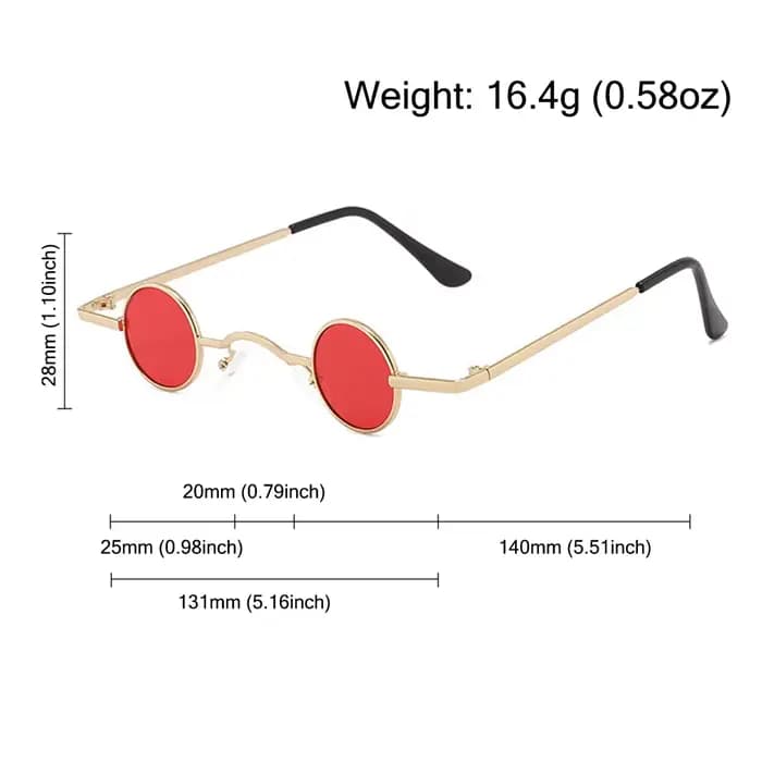 Petites lunettes de soleil rondes à monture ultra en métal