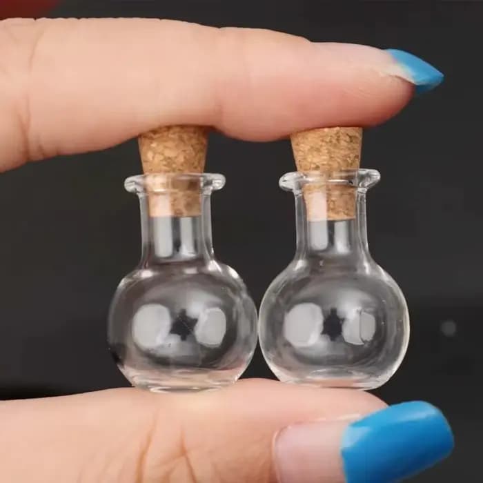 Mini bouteilles en verre, bocaux, conteneurs vides transparents avec couvercles, Message de souhait, bouteille en verre, artisanat de bricolage pour décorations de mariage de noël